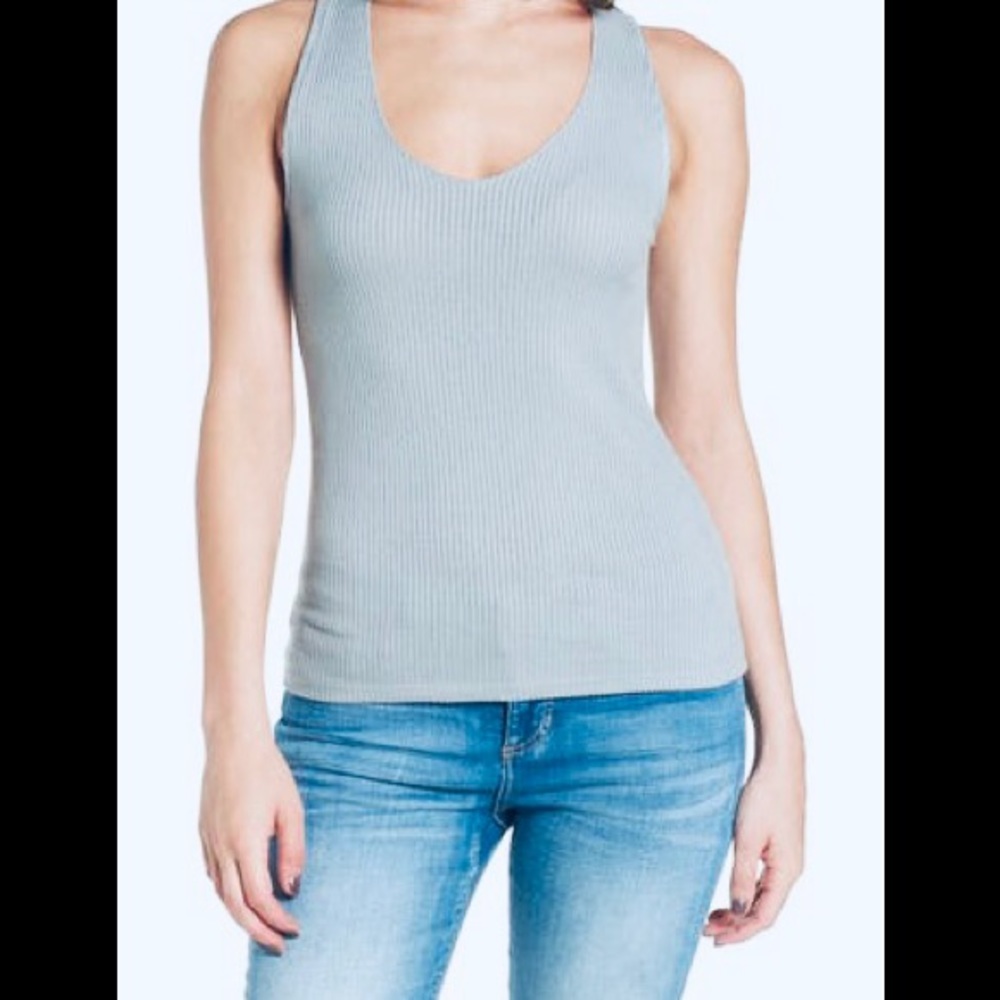 SANDRA KING~Size L~Classic Rib Knit Tank Top~